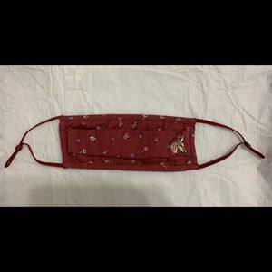 Coach Face Mask Unicorn Floral Burgundy
